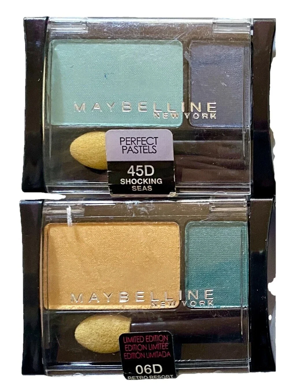 2-Pack NEW Maybelline Eye Shadow Duo 06 Retro Resort 45 Shocking Seas (Sealed)